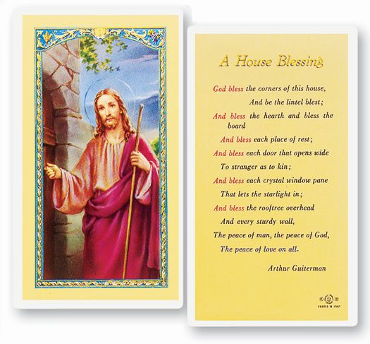 A House Blessing Laminated Catholic Prayer Holy Card Pack of 25