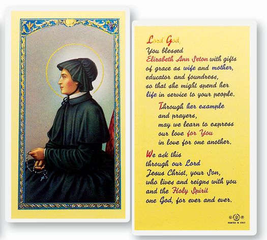 Saint Elizabeth Seton Laminated Catholic Prayer Holy Card Pack of 25
