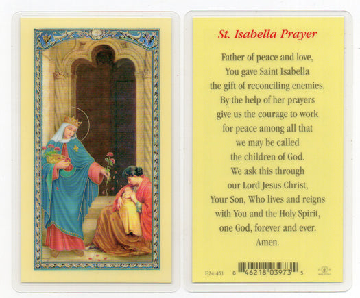 Saint Isabella Laminated Catholic Prayer Holy Card Pack of 25