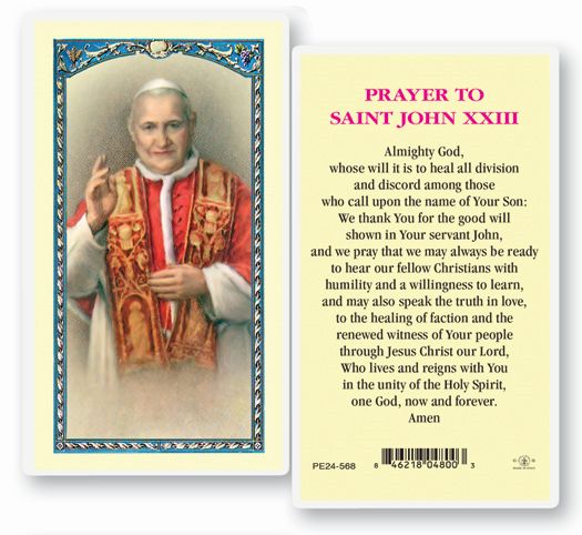 Saint John XXIII Laminated Catholic Prayer Holy Card Pack of 25