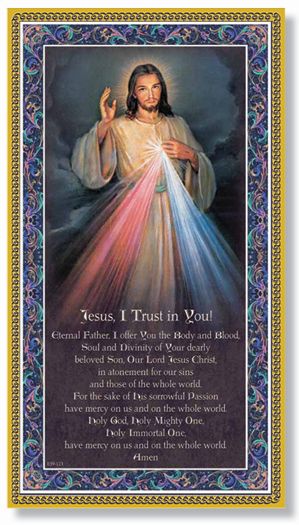 Divine Mercy Gold Foil Wood Plaque Wall Art Decor Small