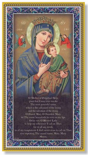 Our Lady of Perpetual Help Gold Foil Wood Plaque Wall Art Decor, Small