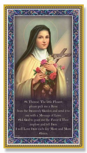 St. Therese the Little Flower Gold Foil Wood Plaque Decor