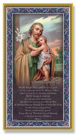 St. Joseph Gold Foil Wood Plaque Wall Art Decor Small