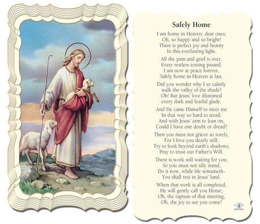 Safely Home Catholic Prayer Holy Card with Prayer on Back, Pack of 50