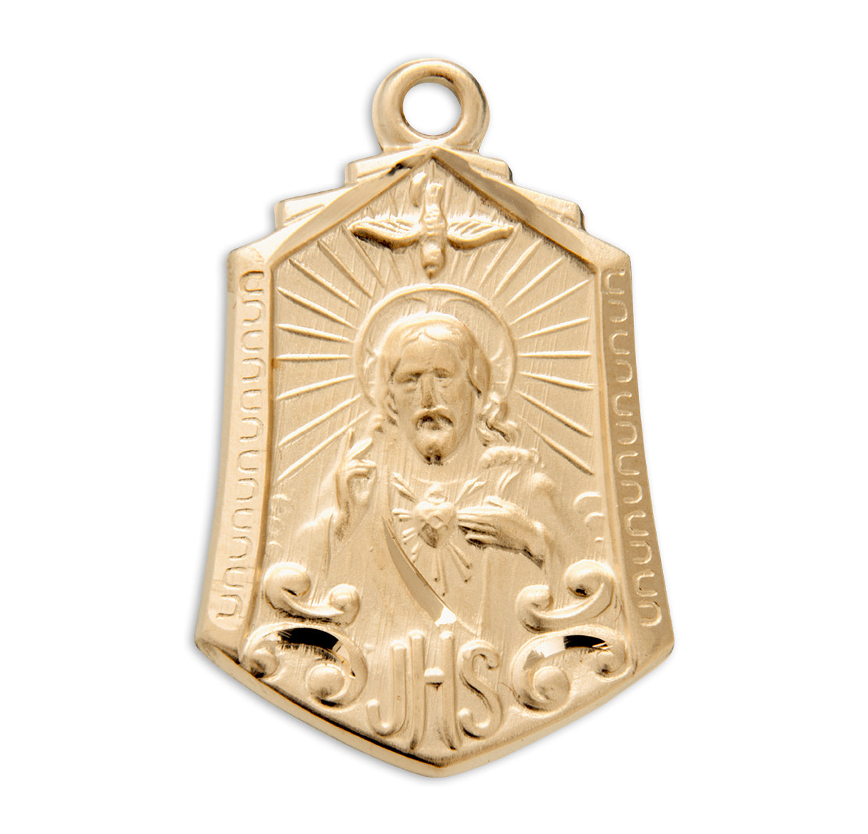 Gold Over Sterling Silver Scapular Medal Pendant Necklace