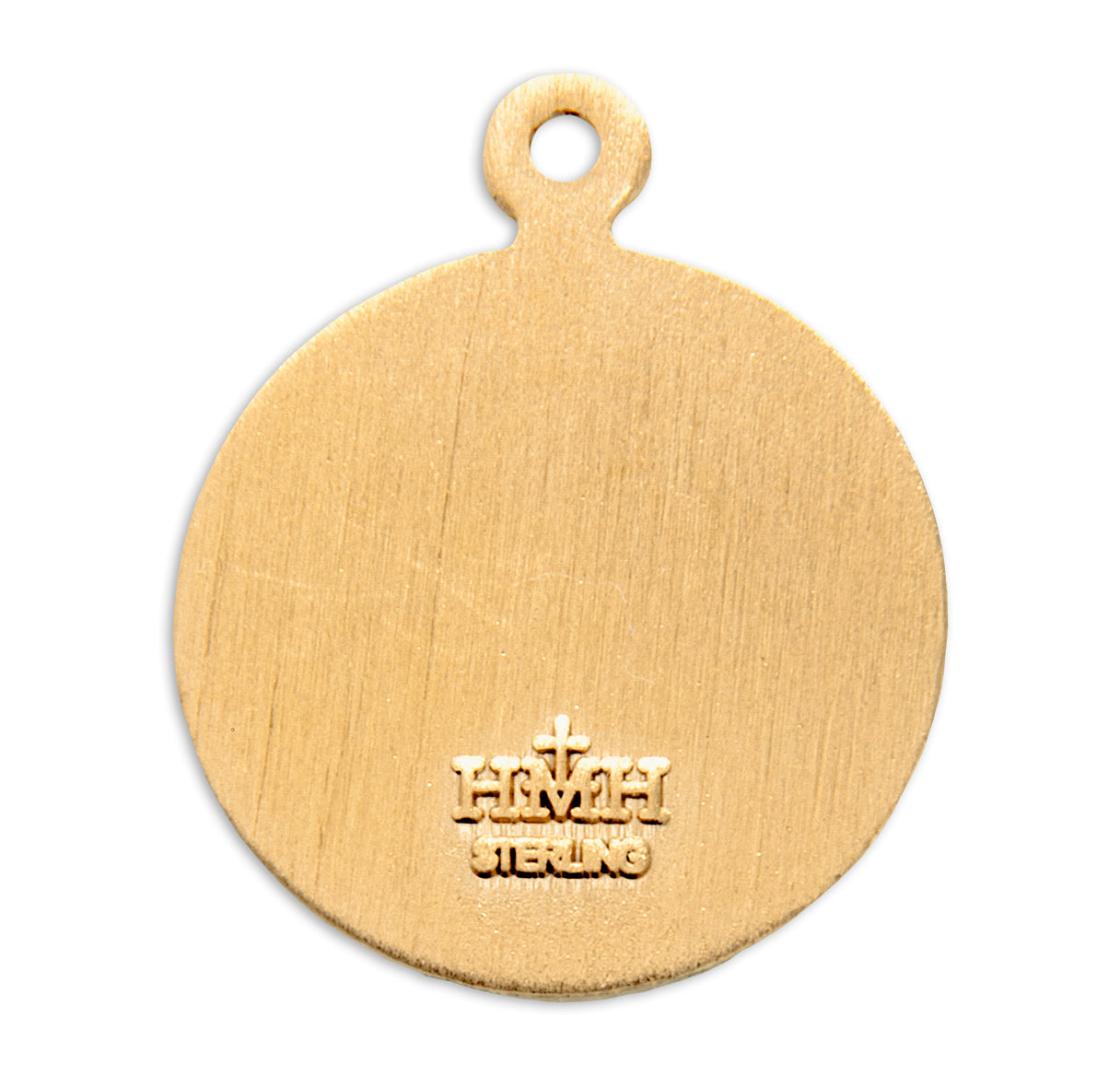 Guardian Angel Round Gold Over Sterling Silver Pendant Gift
