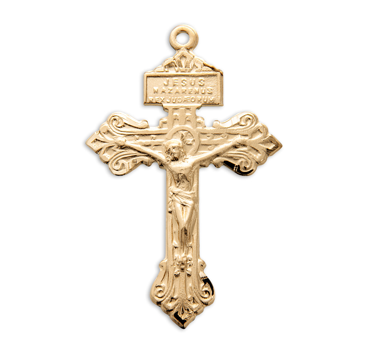 Gold Over Sterling Silver Pardon Crucifix with Chain