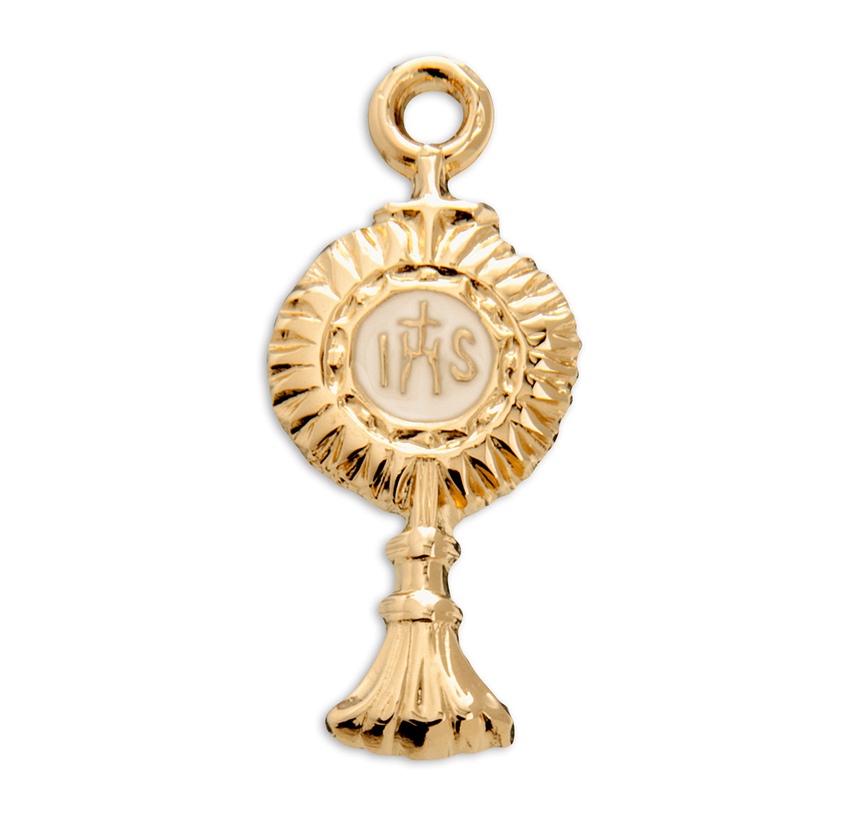 Gold Over Sterling Silver Monstrance Pendant with Chain