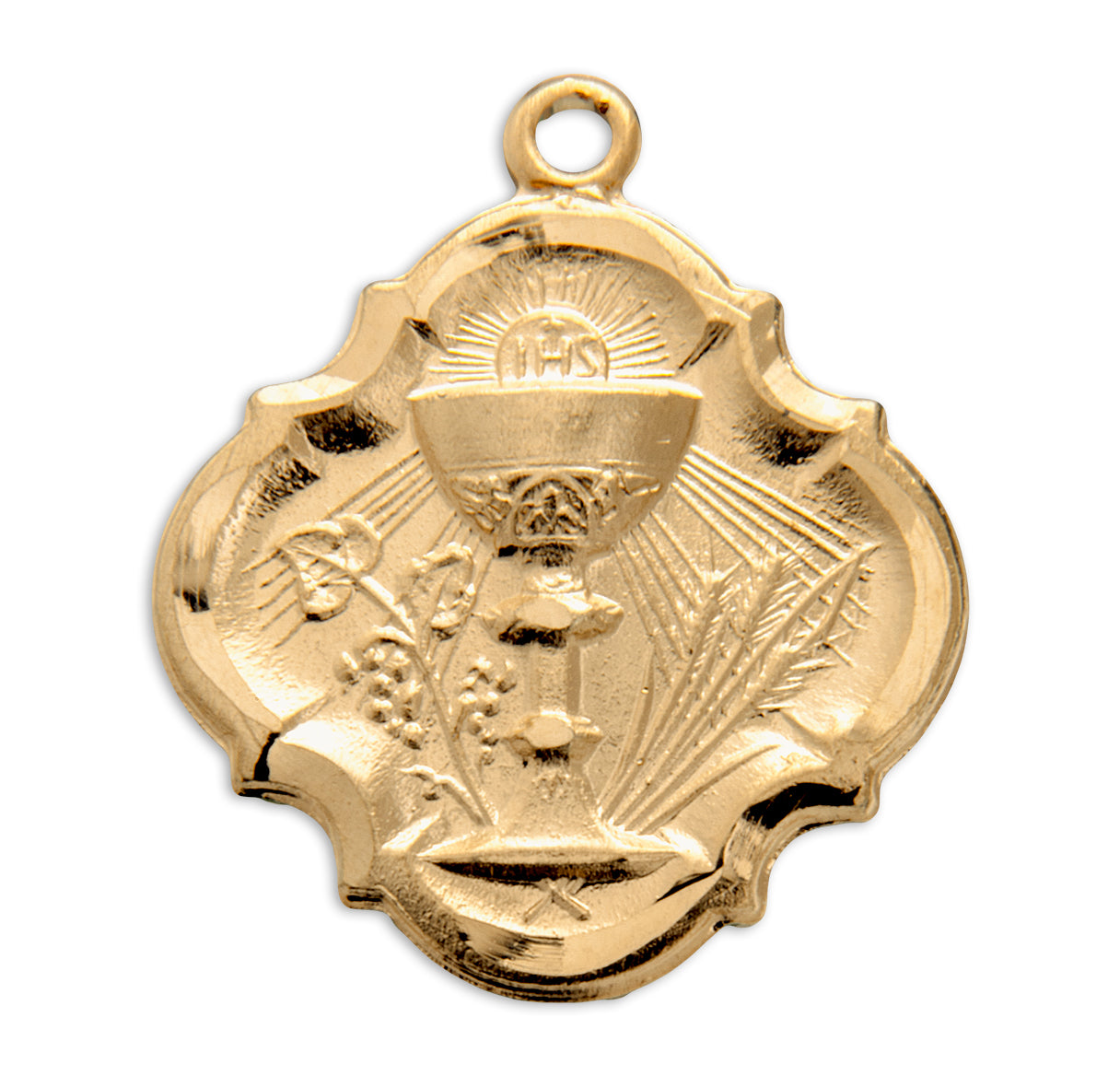 Gold Over Sterling Silver Chalice Pendant with 18 Inch Chain