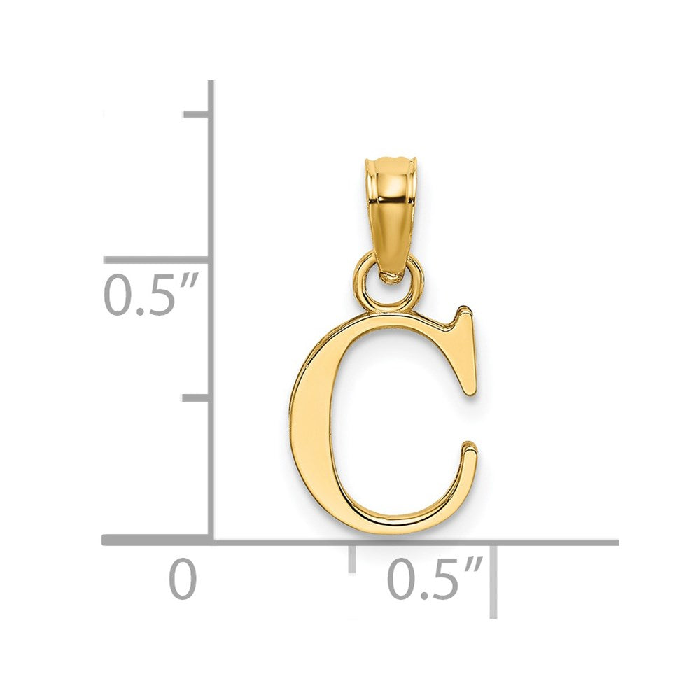 Extel Small 14k Gold Polished C Block Initial Charm Made in USA