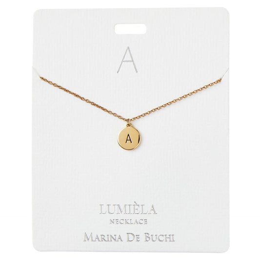 Lumiela Personalized Initial Letter M Necklace in Gold Tone