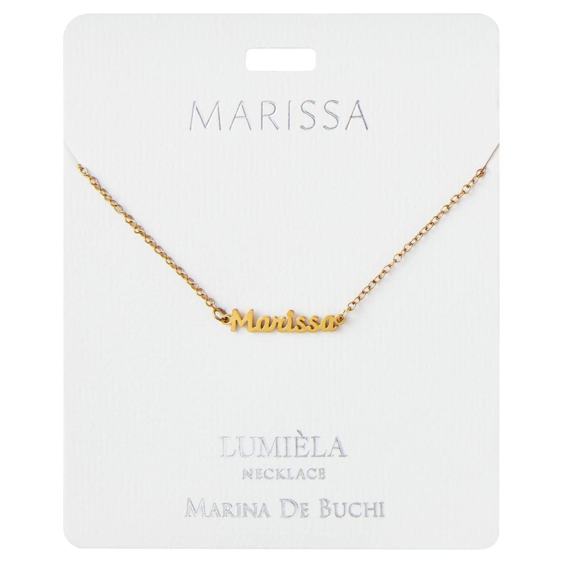 Lumiela Personalized Nameplate Nikki Necklace in Gold Tone