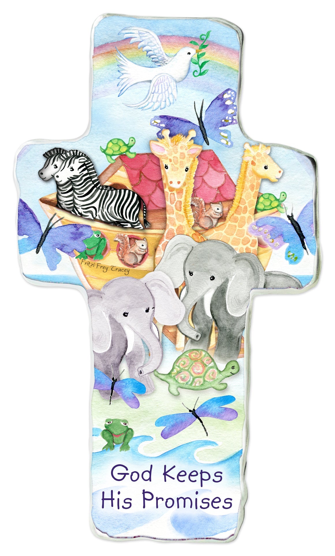 Medium Noah's Ark Standing Baby Cross God Keeps His Promises