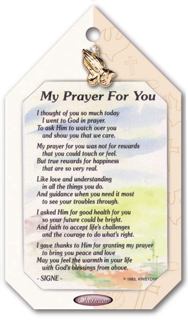 Sherman My Prayer For You Lapel Pin And Verse Card