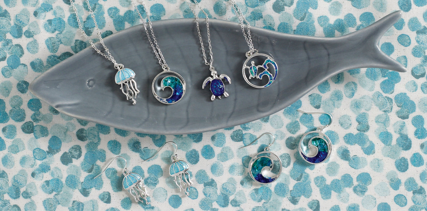 Periwinkle Silver Turtles Glitter Inlay Bracelet Charm