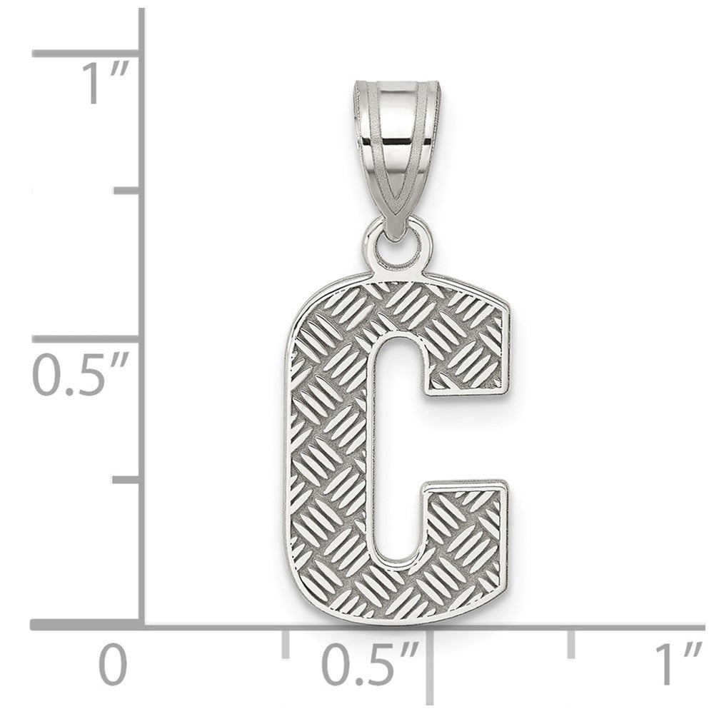 Extel Medium Sterling Silver Initial C Charm Made in USA