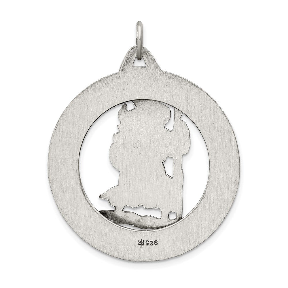 Extel Large Sterling Silver St. Christopher Medal Pendant