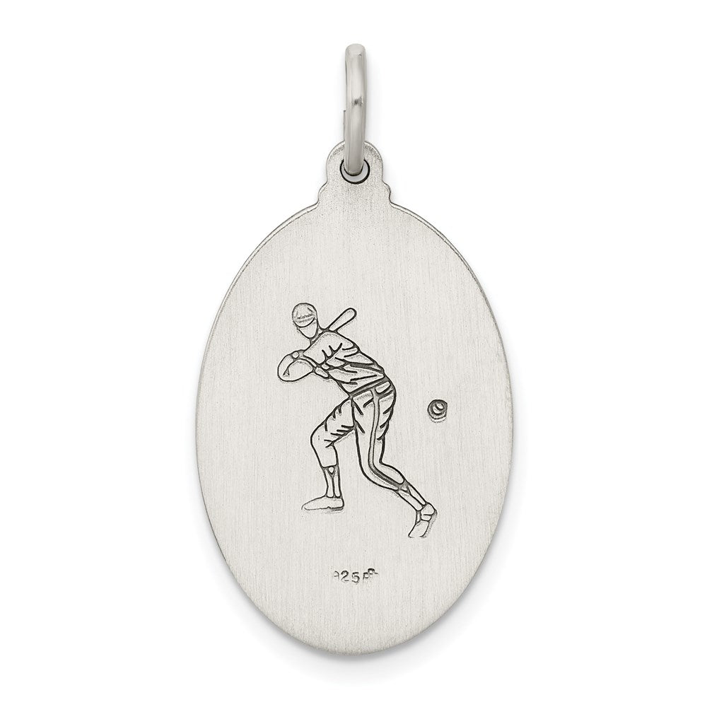 Extel Large Sterling Silver Saint Christopher Baseball Medal Charm