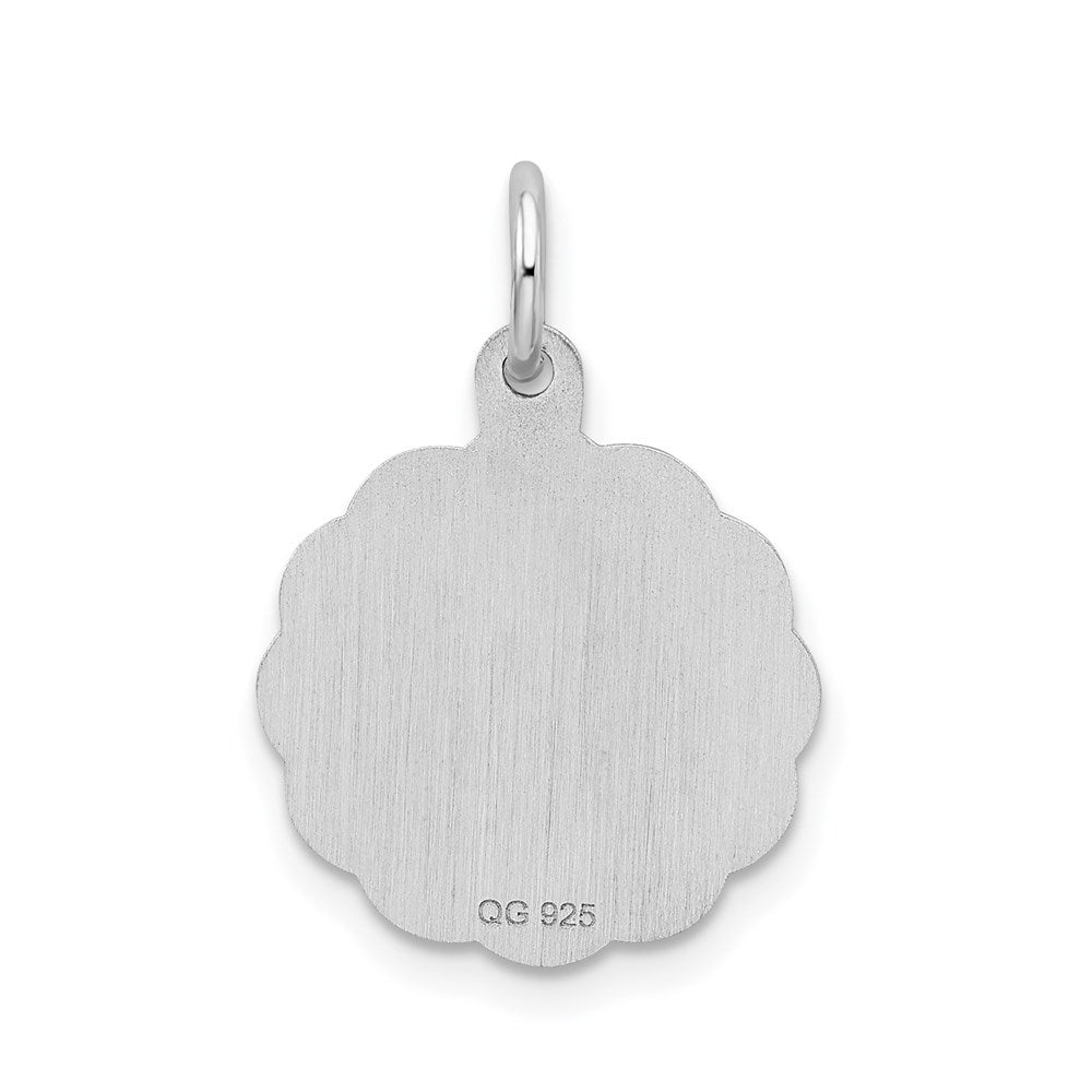 Extel Medium Sterling Silver Rhodium-plated Initial L Charm