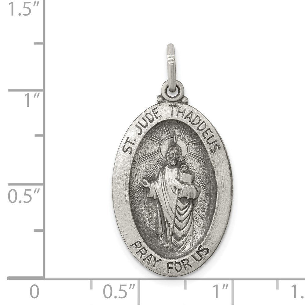 Extel Large Sterling Silver Saint Jude Thaddeus Medal Charm