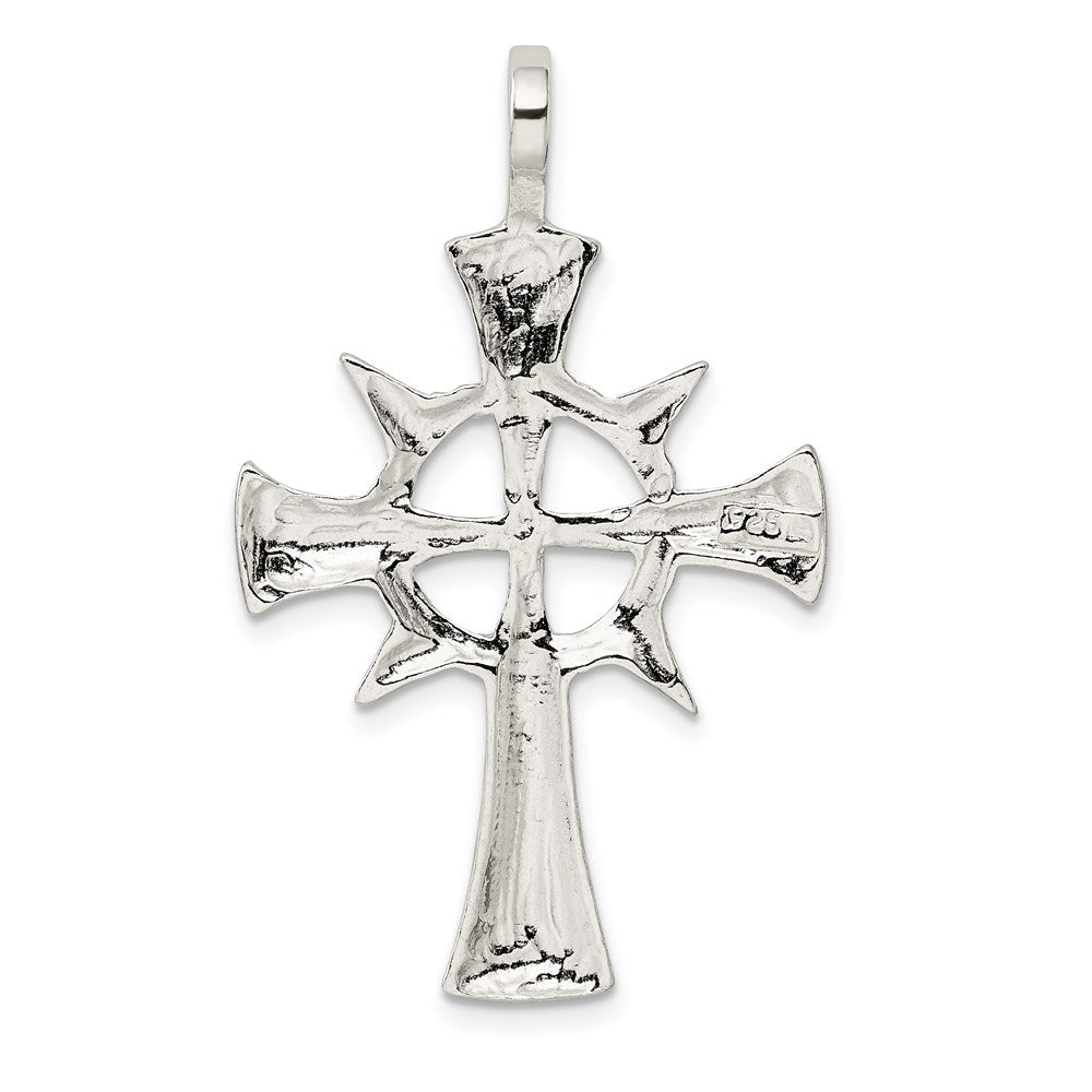 Extel Large Sterling Silver Iona Celtic Cross Pendant Charm