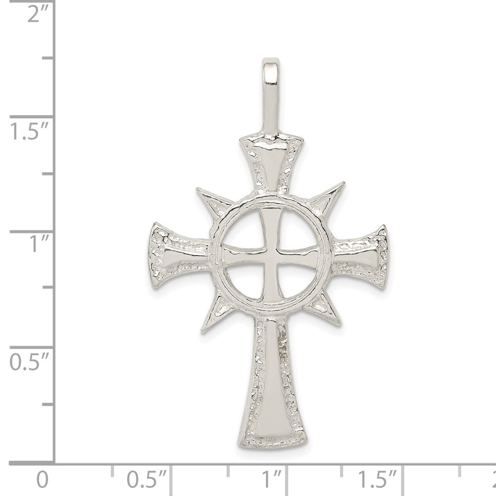 Extel Large Sterling Silver Iona Celtic Cross Pendant Charm