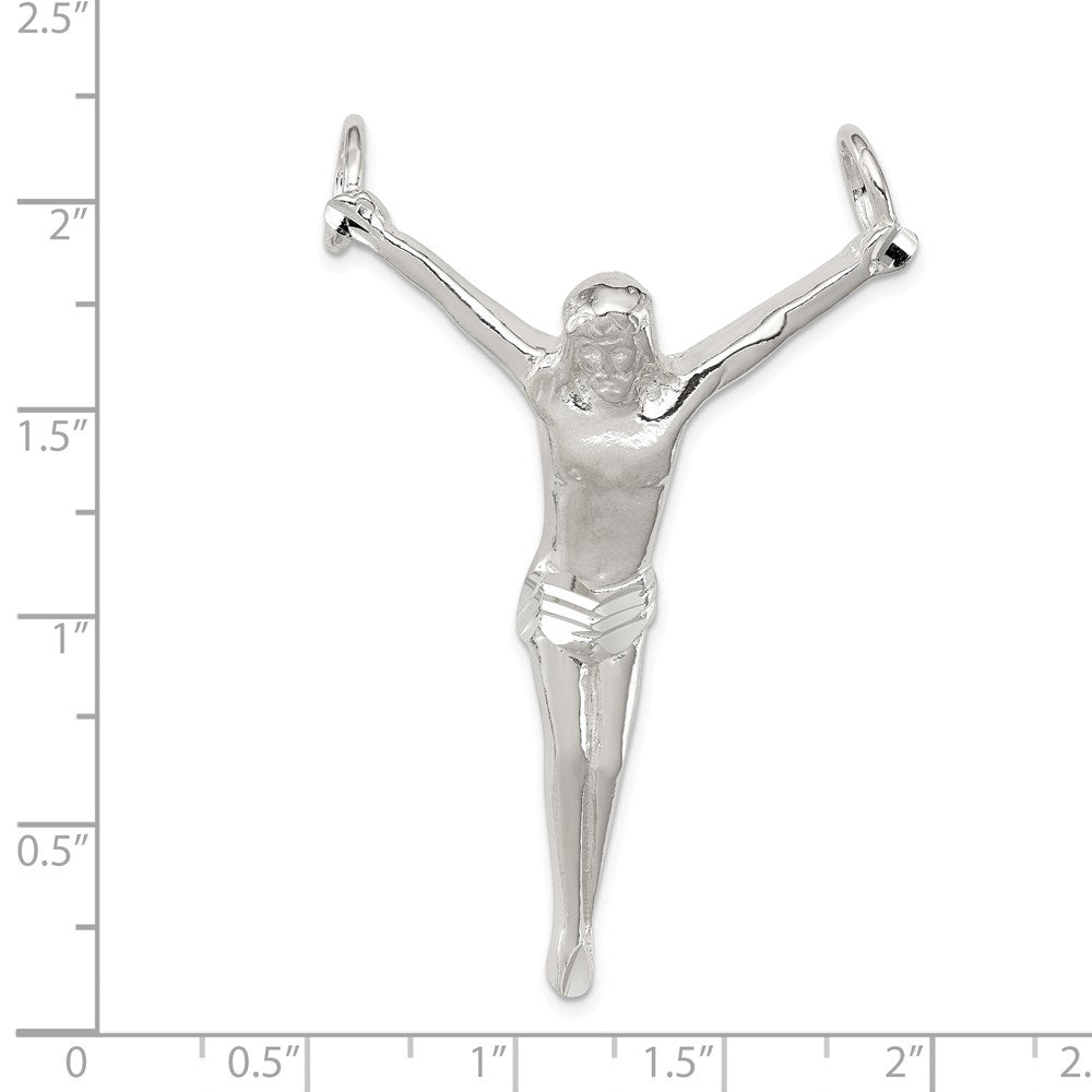 Extel Extra Large Sterling Silver Corpus Crucified Christ Pendant