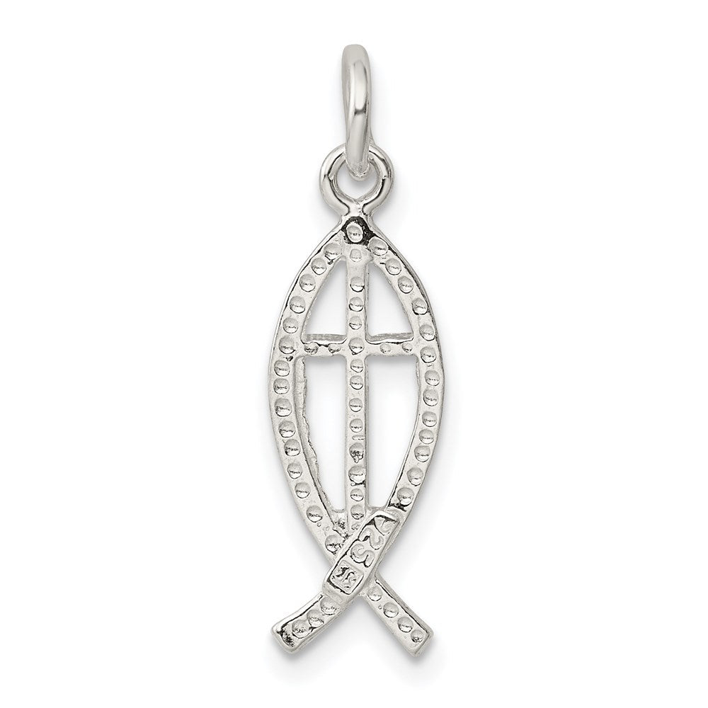 Extel Medium Sterling Silver Ichthus Fish Charm Pendant