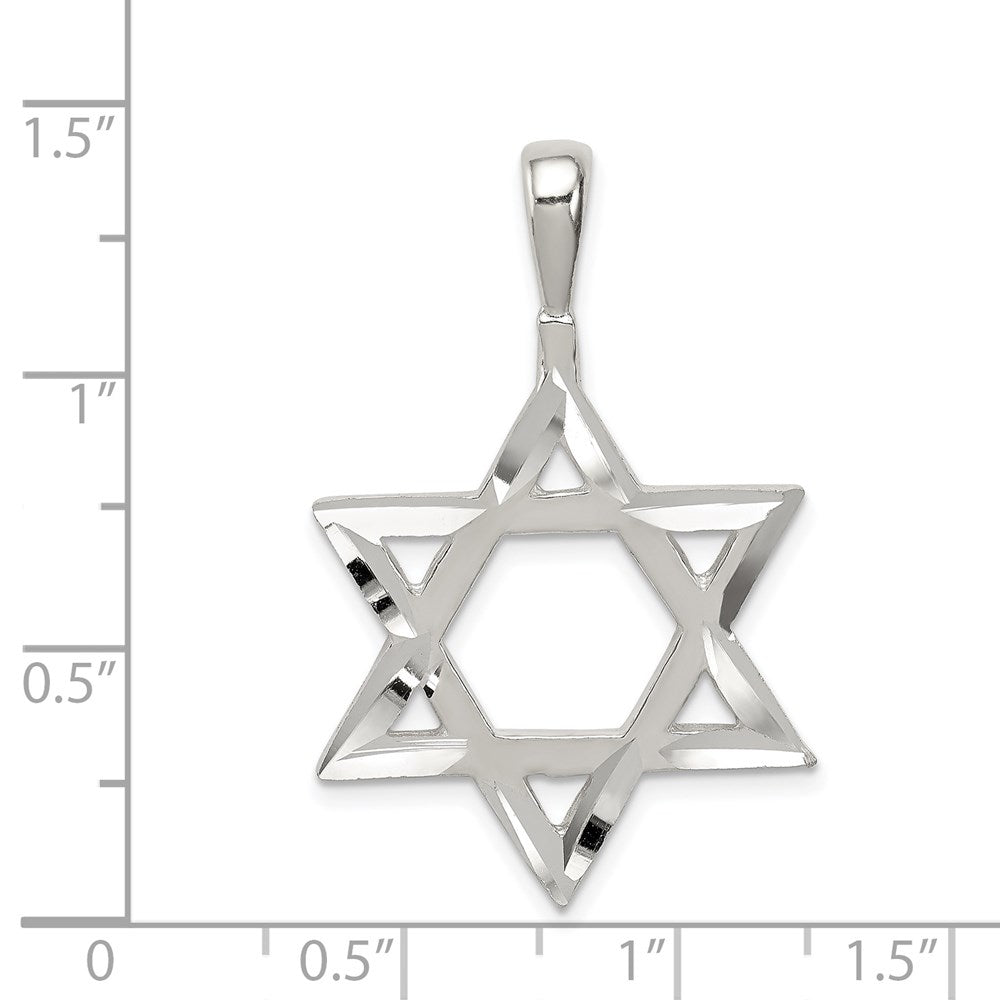 Extel Large Sterling Silver Star of David Charm Pendant Jewelry