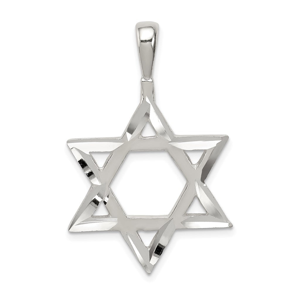 Extel Large Sterling Silver Star of David Charm Pendant