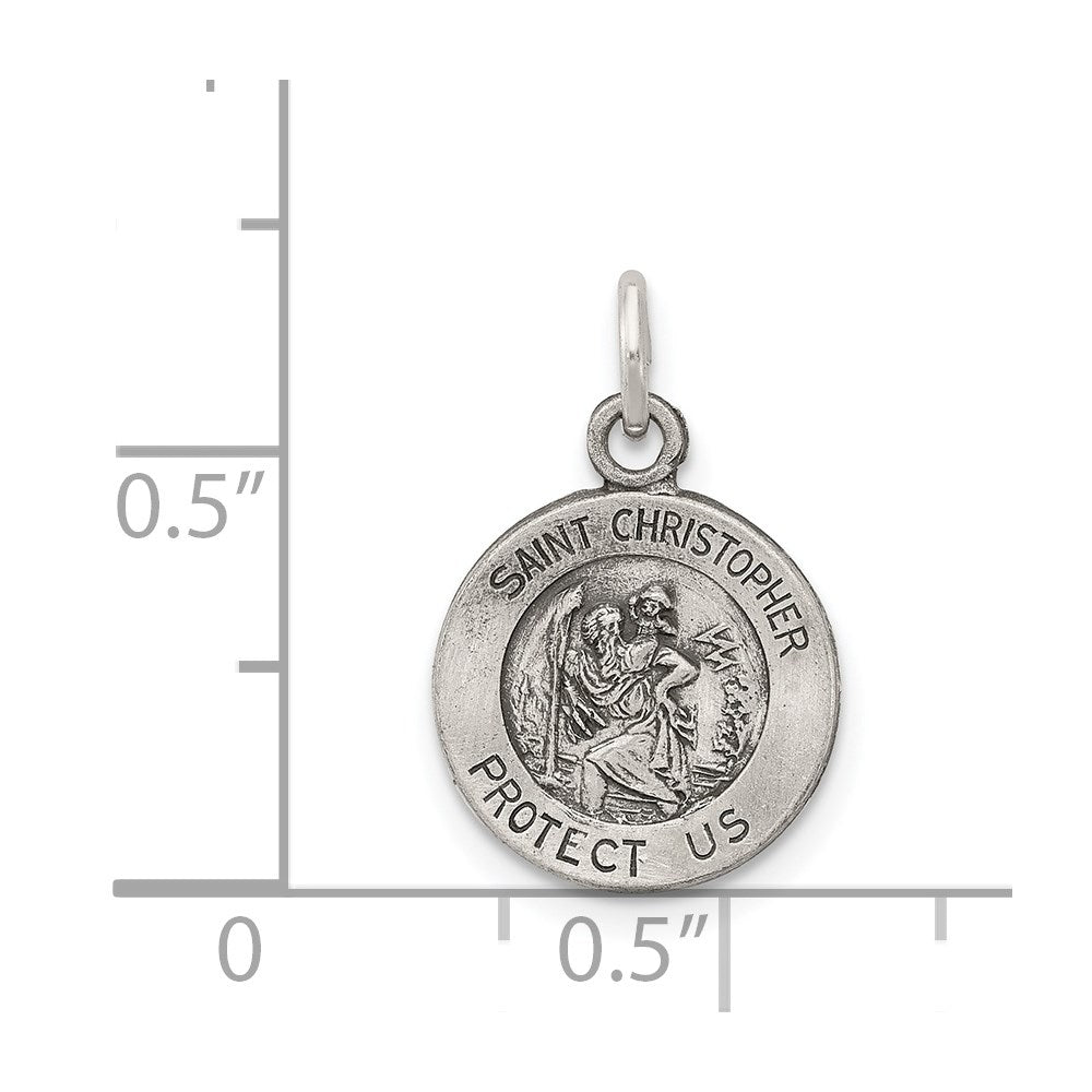 Extel Medium Sterling Silver Saint Christopher Medal Charm