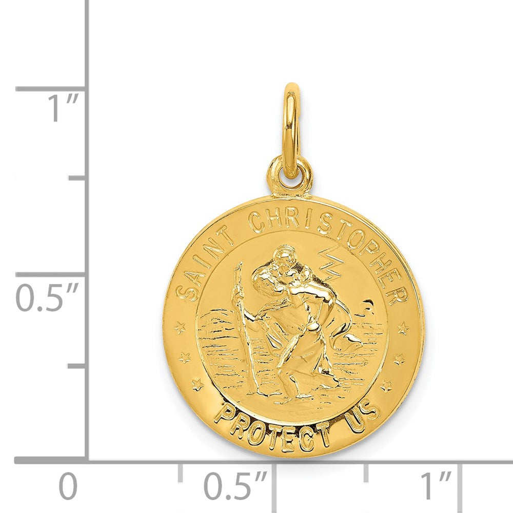 Extel Large 24k Gold-plated Saint Christopher Medal Charm