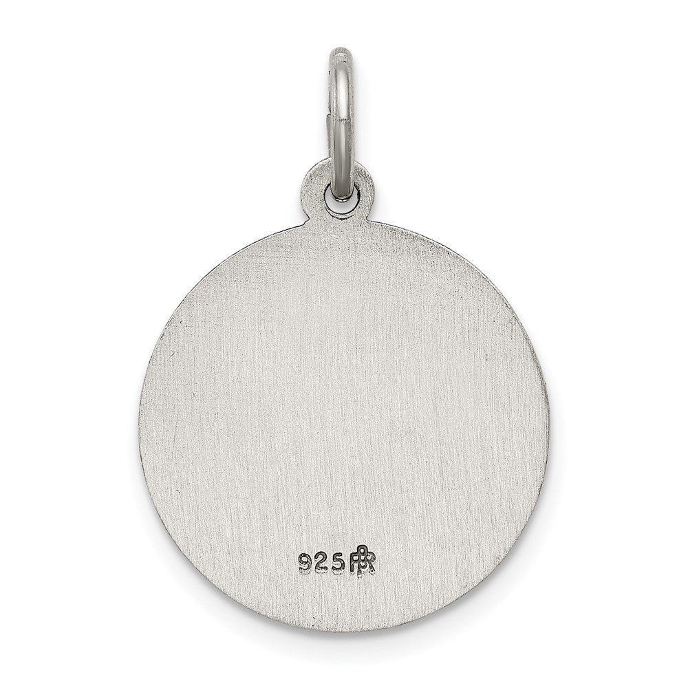 Extel Large Sterling Silver Antiqued Saint Lucy Medal Pendant