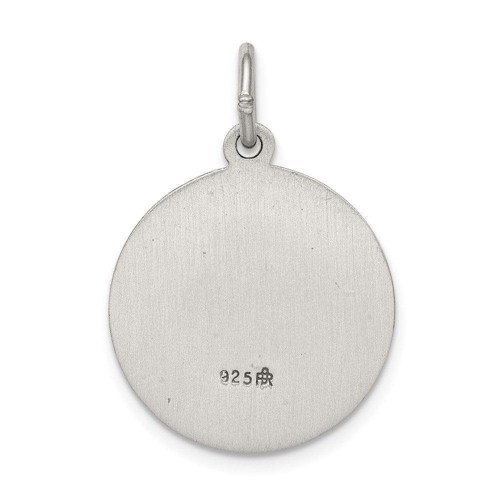 Extel Large Sterling Silver Antiqued Saint Anne Medal Charm