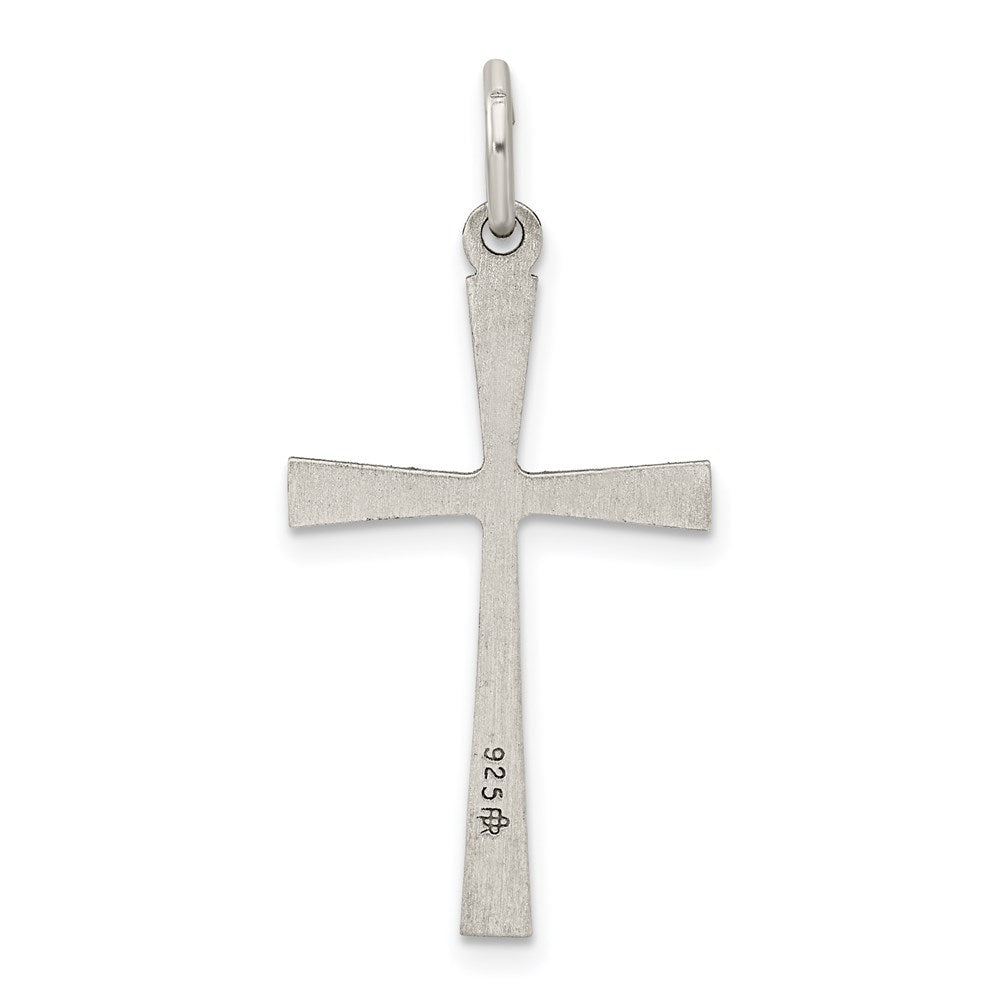 Extel Large Sterling Silver Antiqued Cross Charm Pendant