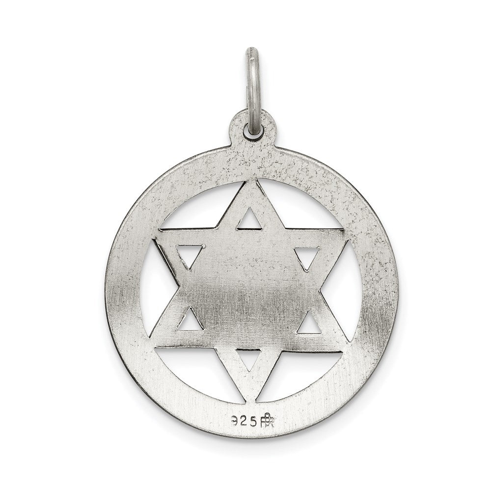 Extel Large Sterling Silver Antiqued Star of David Pendant