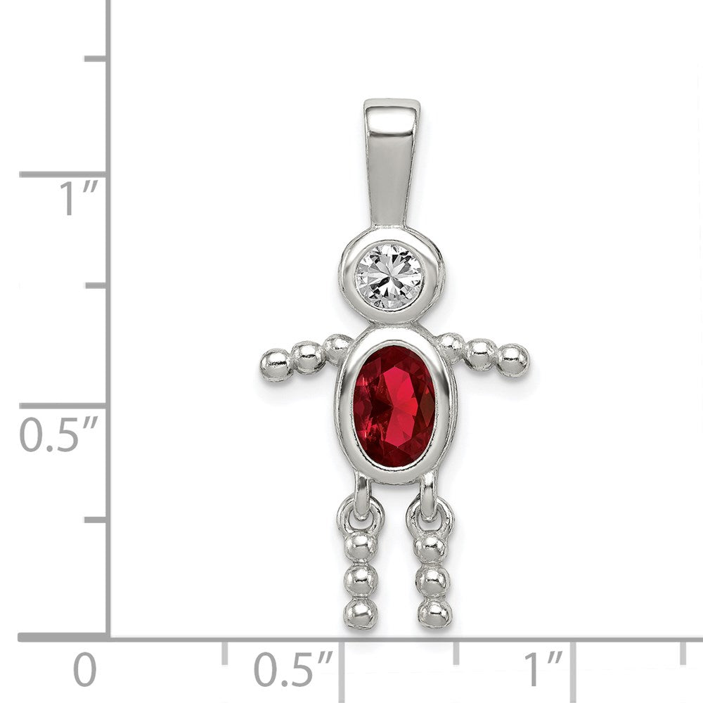Extel Large Sterling Silver Cubic Zirconia January Boy Pendant