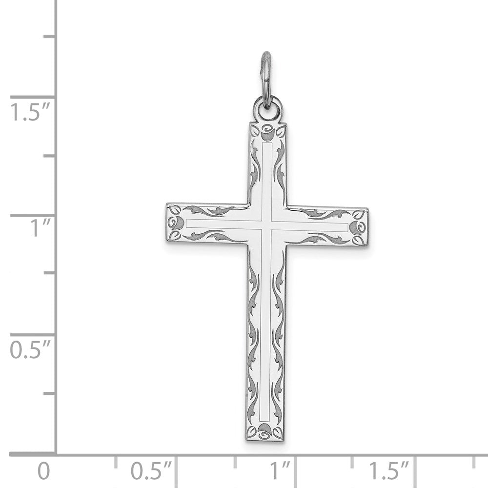 Extel Large Sterling Silver Rhodium-Plated Latin Cross Pendant