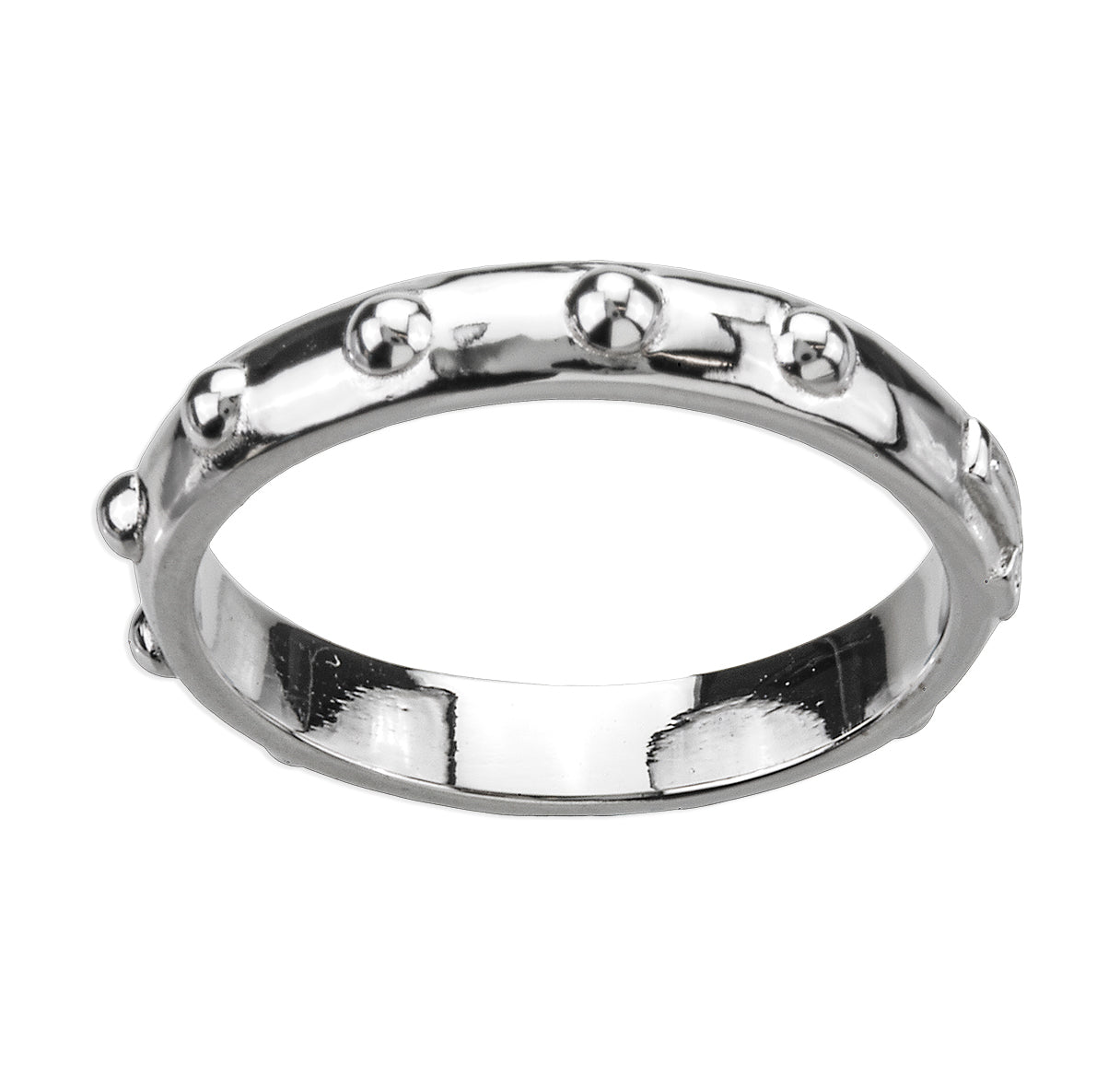 Elegant Sterling Silver Rosary Ring for Prayer and Devotion