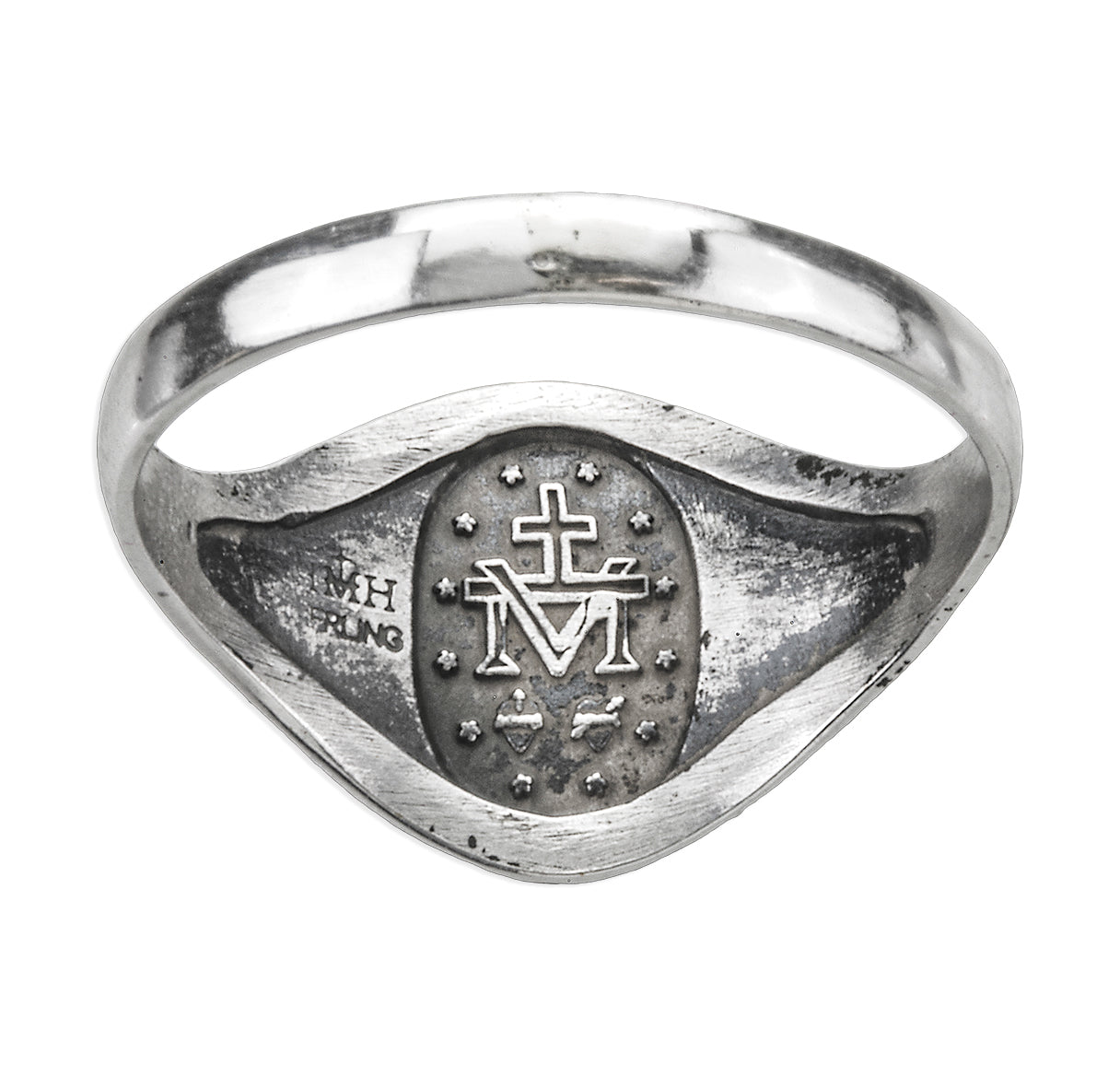Sterling Silver Miraculous Medal Ring for Faithful Devotion