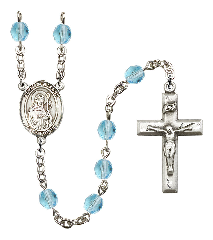 Extel St. Gertrude Catholic Rosary Beads March Aqua