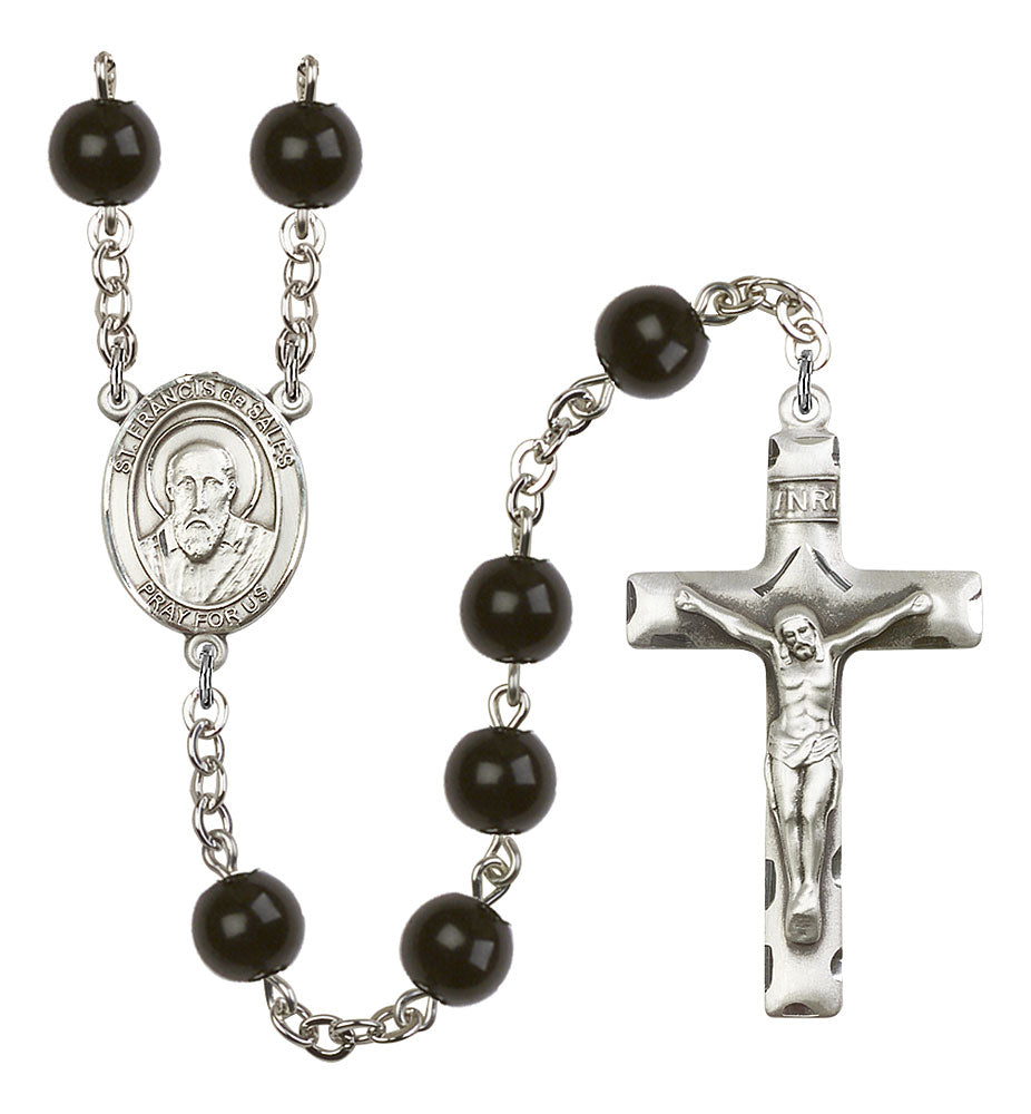 Extel Saint Francis de Sales Catholic Rosary Beads for Men, Made in USA