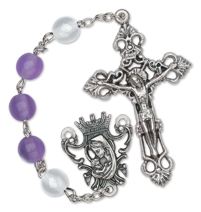 Women's Medium Purple Catholic Rosary Beads Cat's Eye Beads