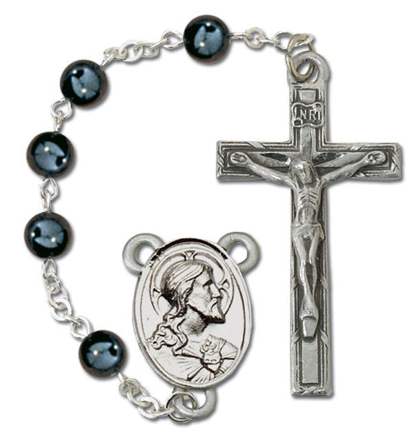 Men's Medium Hematite Catholic Rosary Beads Hematite Beads