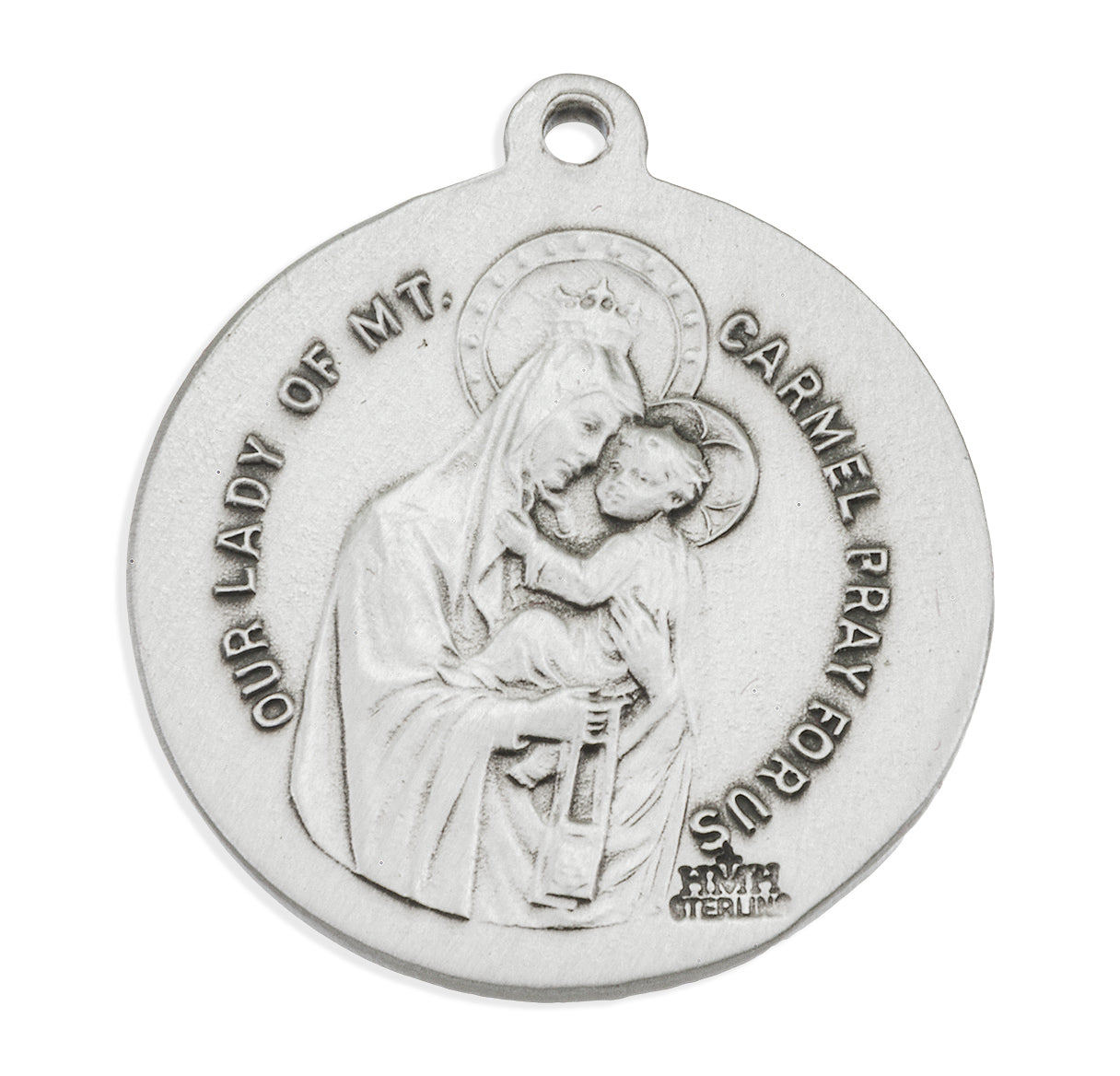 Sterling Silver Scapular Sacred Heart of Jesus Medal Necklace