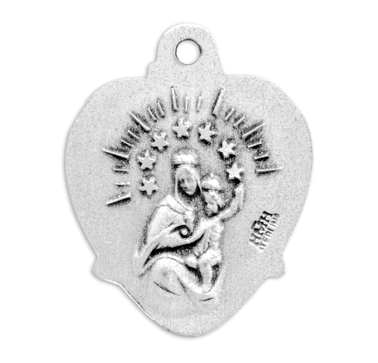 Sterling Silver Scapular Sacred Heart of Jesus Medal Necklace