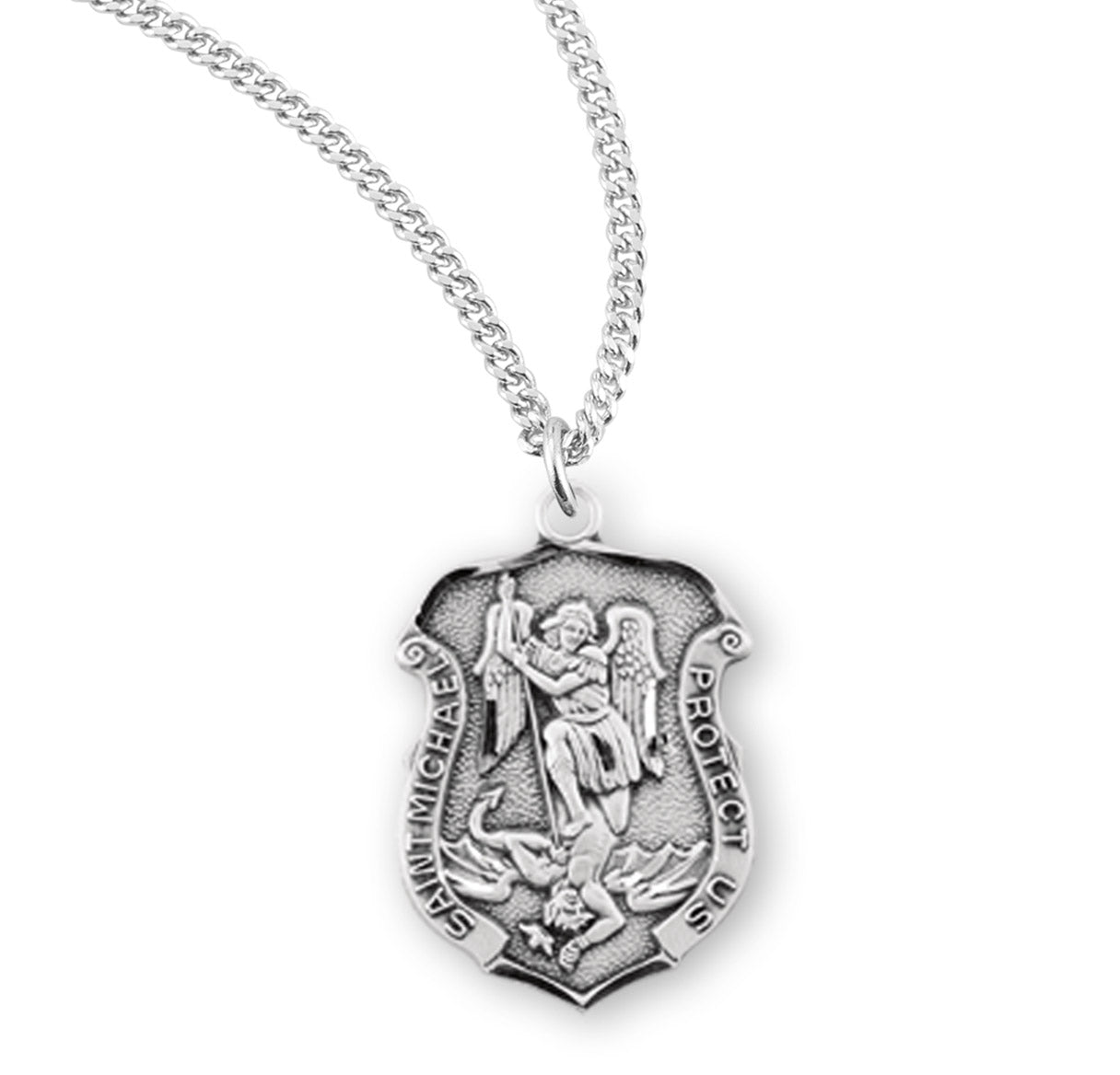 St. Michael Sterling Silver Medal Necklace