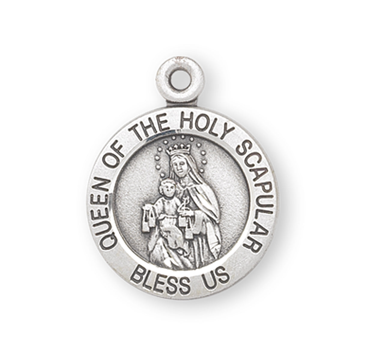 Sterling Silver Holy Scapular Medal Pendant Necklace Gift