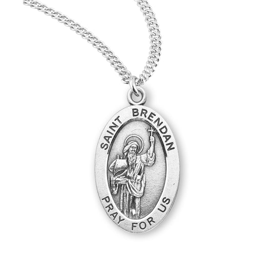 St. Brendan Sterling Silver Medal Necklace